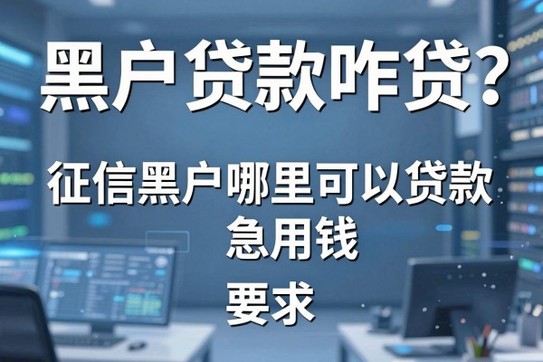 黑户贷款咋贷?征信黑户哪里可以贷款急用钱