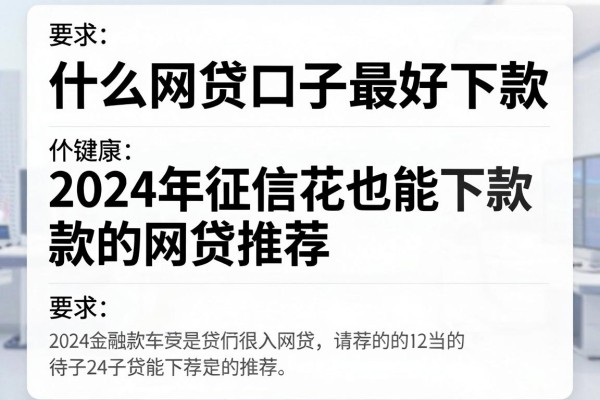 什么网贷口子最好下款,2024年征信花也能下款的网贷推荐