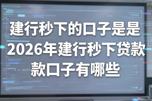 建行秒下的口子是真的吗，2026年建行秒下贷款口子有哪些