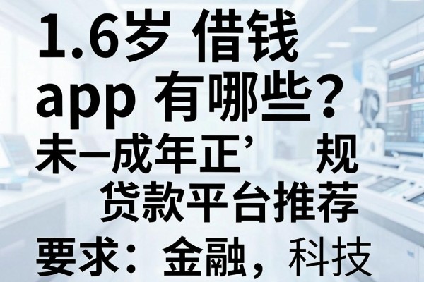 16岁借钱app有哪些？未成年正规贷款平台推荐