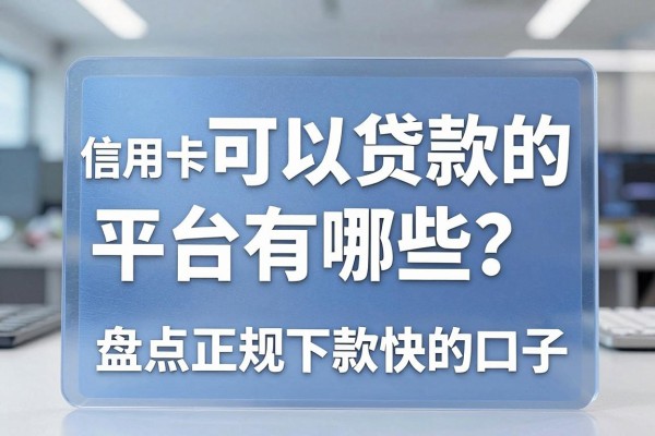 信用卡可以贷款的平台有哪些?盘点正规下款快的口子