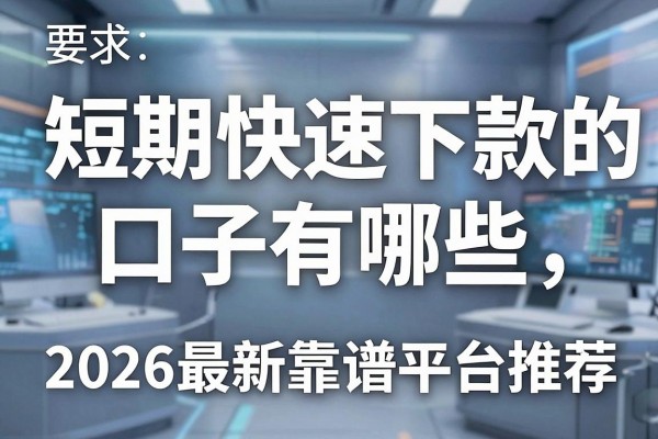 短期快速下款的口子有哪些,2026最新靠谱平台推荐