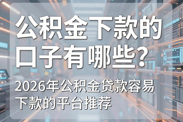 公积金下款的口子有哪些?2026年公积金贷款容易下款的平台推荐
