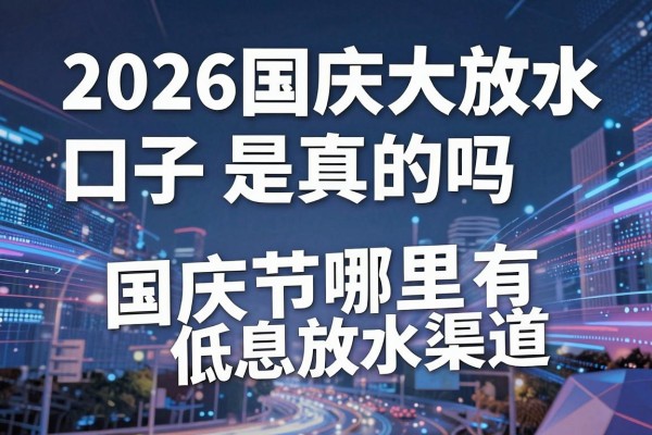 2026国庆大放水口子是真的吗,国庆节哪里有低息放水渠道