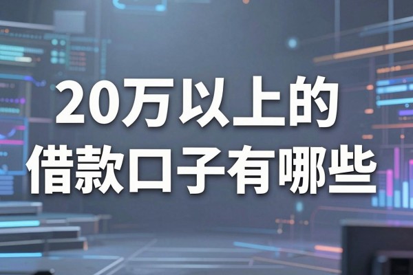 20万以上的借款口子有哪些，正规大额贷款平台推荐