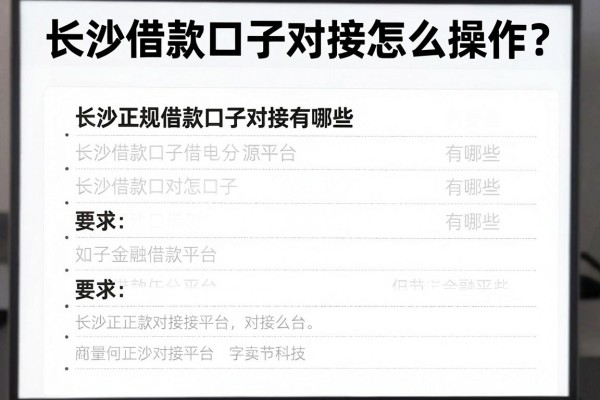 长沙借款口子对接怎么操作?长沙正规借款口子对接平台有哪些?