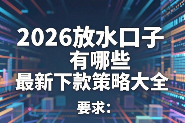 2026放水口子有哪些,最新下款策略大全