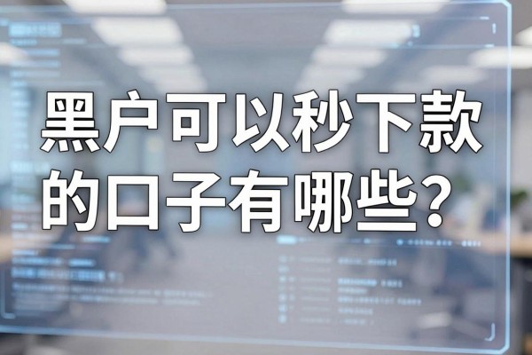 黑户可以秒下款的口子有哪些？征信黑户哪里能快速借到钱？