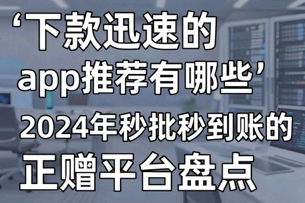 下款迅速的app推荐有哪些,2024年秒批秒到账的正规平台盘点