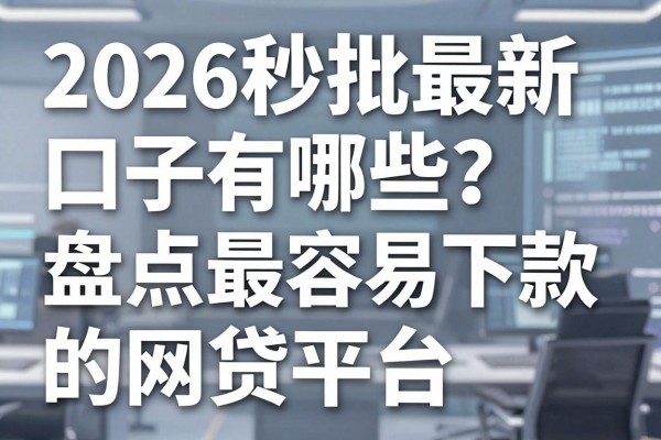 2026秒批最新口子有哪些？盘点最容易下款的网贷平台
