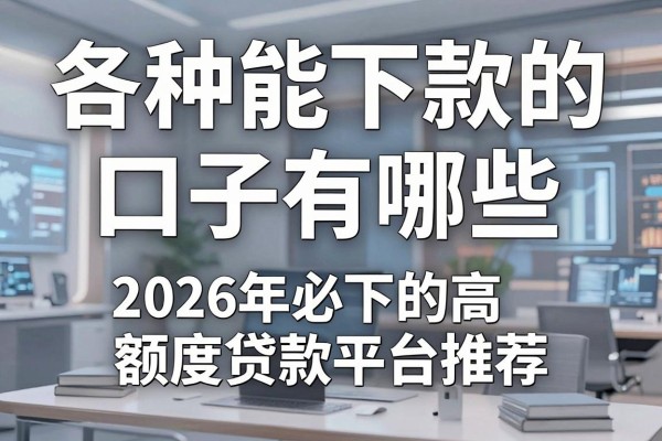 各种能下款的口子有哪些，2026年必下的高额度贷款平台推荐