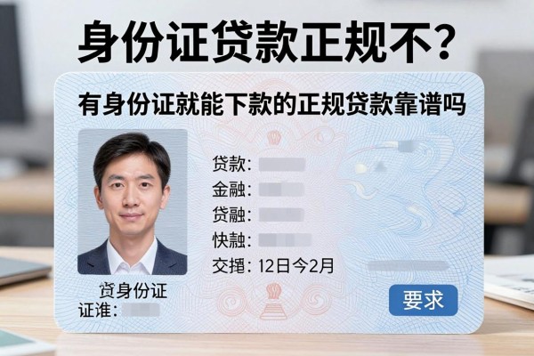 身份证贷款正规不？有身份证就能下款的正规贷款靠谱吗