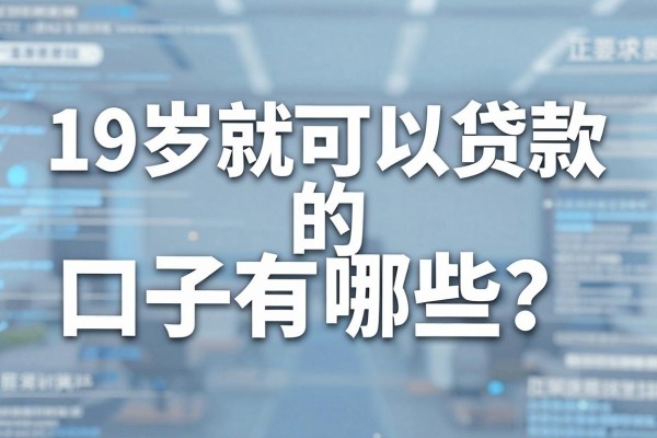 19岁就可以贷款的口子有哪些?正规靠谱的贷款平台推荐