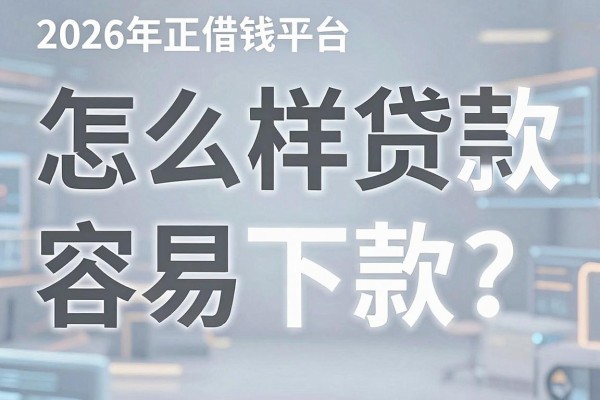 怎么样贷款容易下款?2026年正规借钱平台哪个容易通过