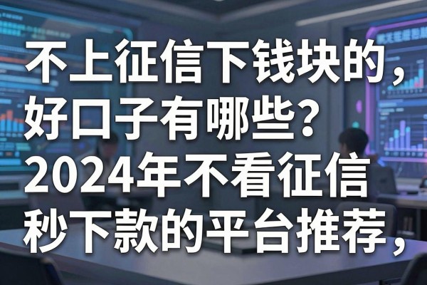 不上征信下钱块的好口子有哪些?2024年不看征信秒下款的平台推荐