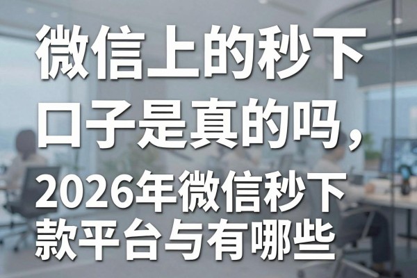 微信上的秒下口子是真的吗,2026年微信秒下款平台有哪些