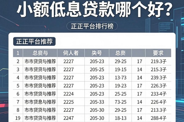 小额低息贷款哪个好？正规平台推荐排行榜