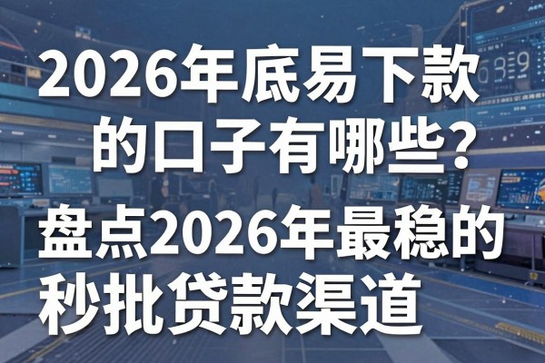2026年底易下款的口子有哪些?盘点2026年最稳的秒批贷款渠道