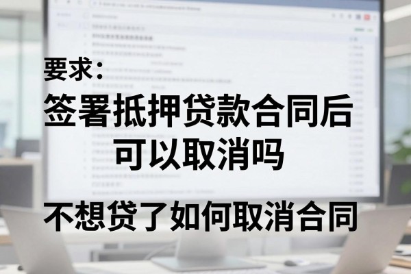 签署抵押贷款合同后可以取消吗?不想贷了如何取消合同