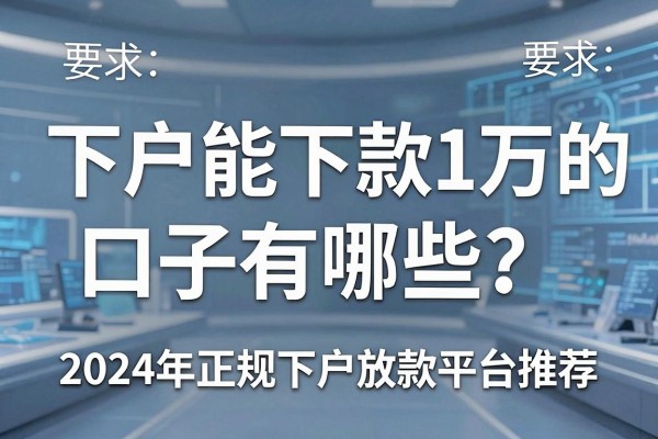 下户能下款1万的口子有哪些?2024年正规下户放款平台推荐