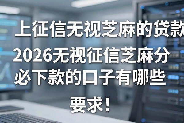 上征信无视芝麻的贷款能贷吗,2026无视征信芝麻分必下款的口子有哪些