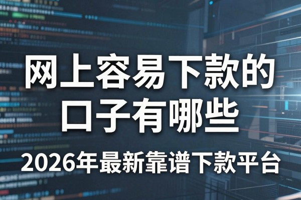 网上容易下款的口子有哪些，2026年最新靠谱下款平台推荐