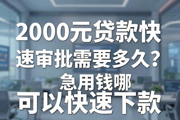 2000元贷款快速审批需要多久？急用钱哪里可以快速下款？
