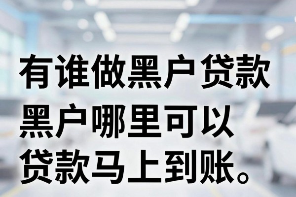 有谁做黑户贷款，黑户哪里可以贷款马上到账
