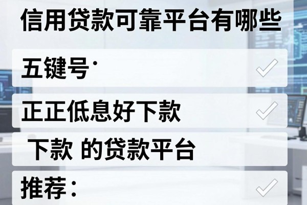 五款信用贷款可靠平台有哪些，正规低息好下款的贷款平台推荐