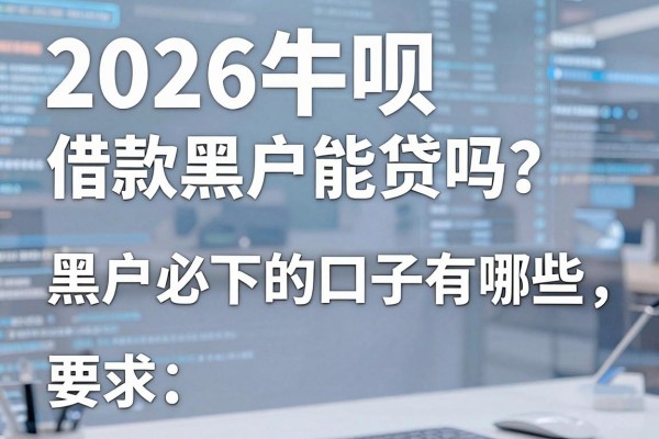 2026牛呗借款黑户能贷吗？黑户必下的口子有哪些