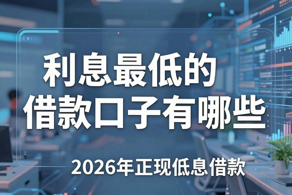 利息最低的借款口子有哪些，2026年正规低息借款平台推荐