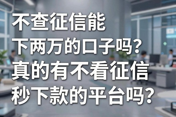 不查征信能下两万的口子吗?真的有不看征信秒下款的平台吗?