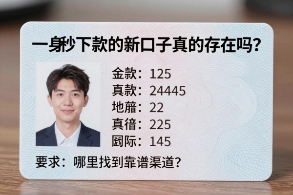一张身份证秒下款的新口子真的存在吗？哪里能找到靠谱渠道？