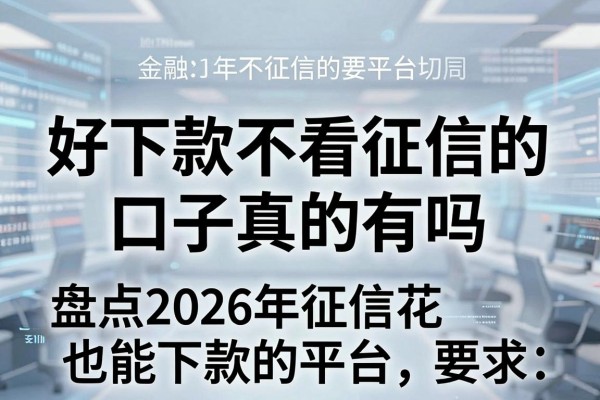 好下款不看征信的口子真的有吗，盘点2026年征信花也能下款的平台