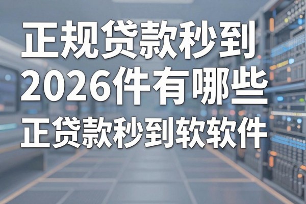 正规贷款秒到软件有哪些，2026年靠谱的正规贷款秒到软件推荐