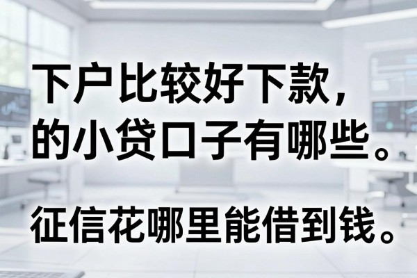 下户比较好下款的小贷口子有哪些，征信花哪里能借到钱