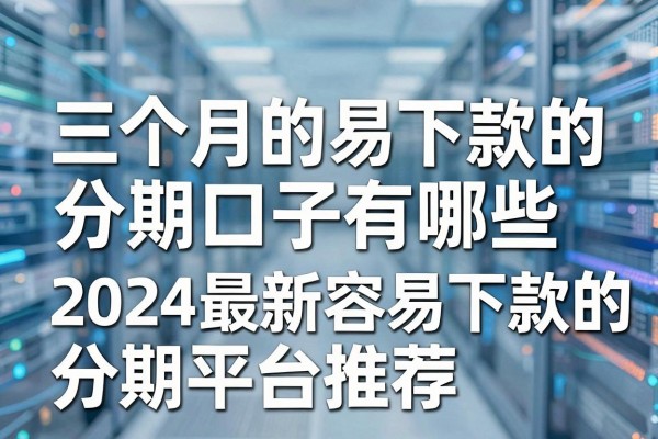 三个月的易下款的分期口子有哪些,2024最新容易下款的分期平台推荐