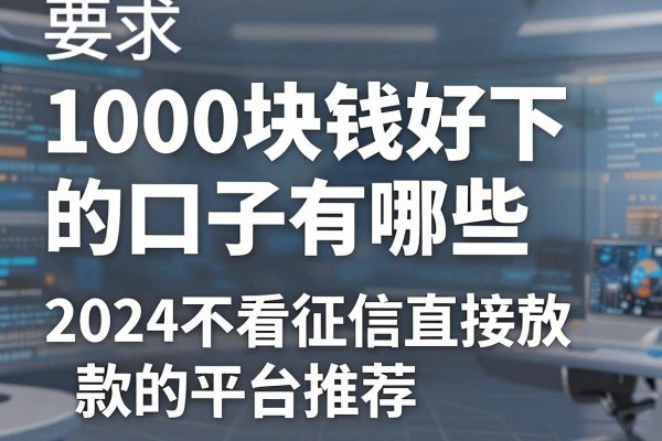 1000块钱好下的口子有哪些,2024不看征信直接放款的平台推荐
