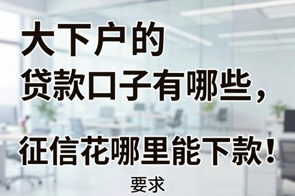 大下户的贷款口子有哪些，征信花哪里能下款