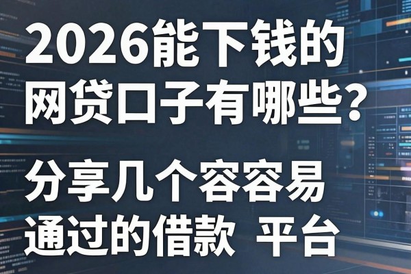 2026能下钱的网贷口子有哪些？分享几个容易通过的借款平台