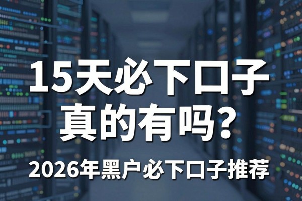 15天必下口子真的有吗？2026年黑户必下口子推荐