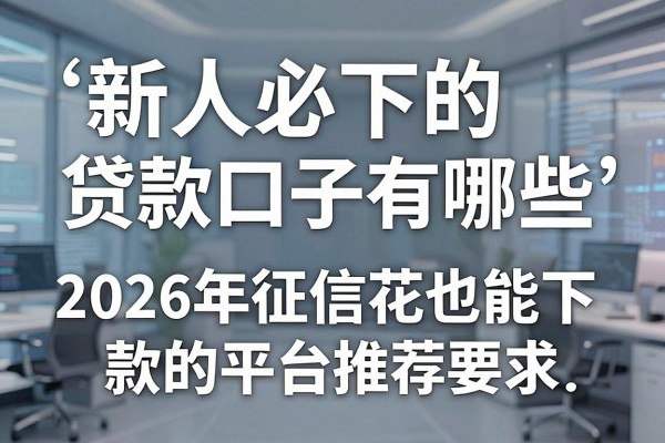 新人必下的贷款口子有哪些，2026年征信花也能下款的平台推荐