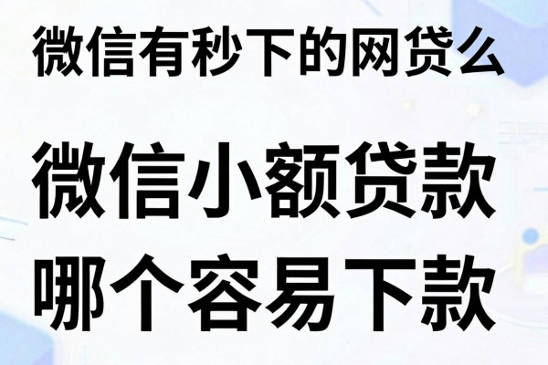 微信有秒下的网贷么，微信小额贷款哪个容易下款