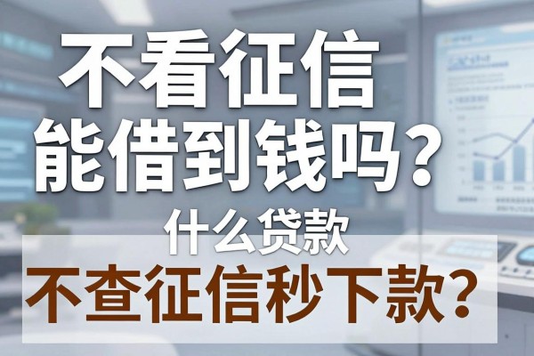 不看征信能借到钱吗？什么贷款不查征信秒下款