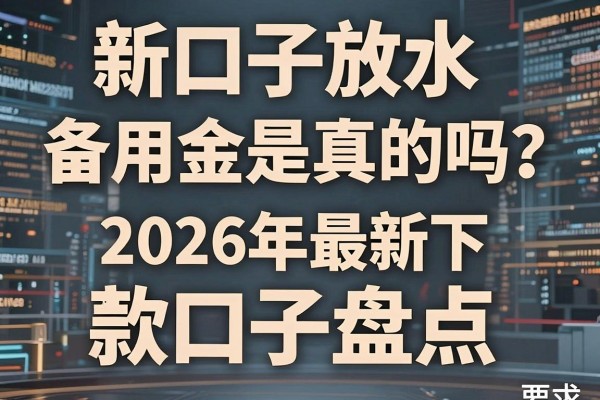 新口子放水备用金是真的吗?2026年最新下款口子盘点