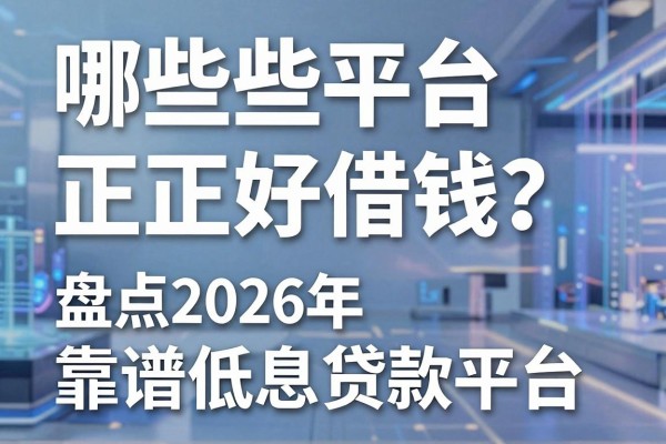 哪些平台正规好借钱？盘点2026年靠谱低息贷款平台