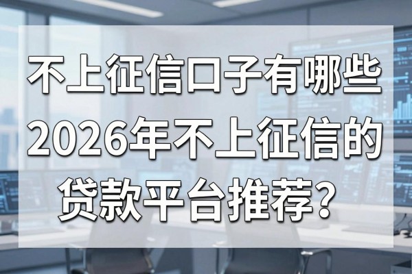 不上征信口子有哪些,2026年不上征信的贷款平台推荐