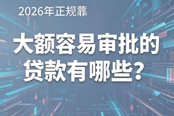 大额容易审批的贷款有哪些?2026年正规靠谱的大额贷款平台推荐