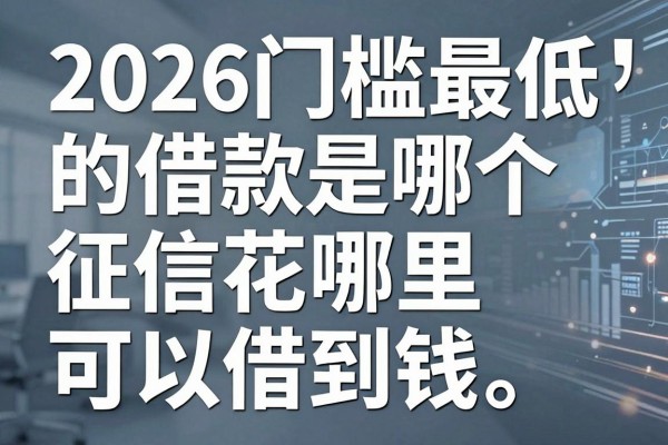 2026门槛最低的借款是哪个,征信花哪里可以借到钱