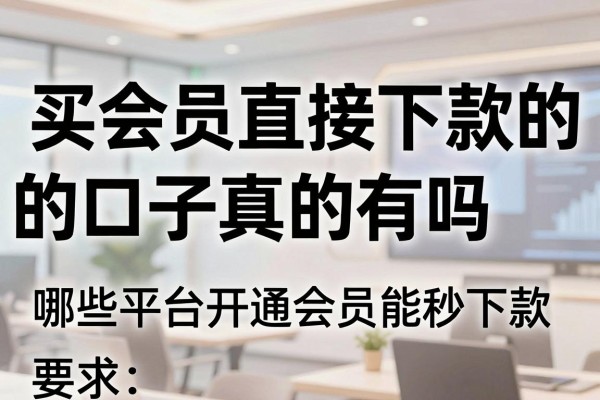 买会员直接下款的口子真的有吗,哪些平台开通会员能秒下款